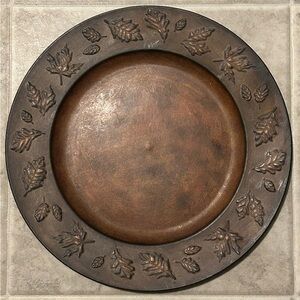 Better Homes & Garden Charger Plates Antique Copper Set Of 2, Plastic, NEW